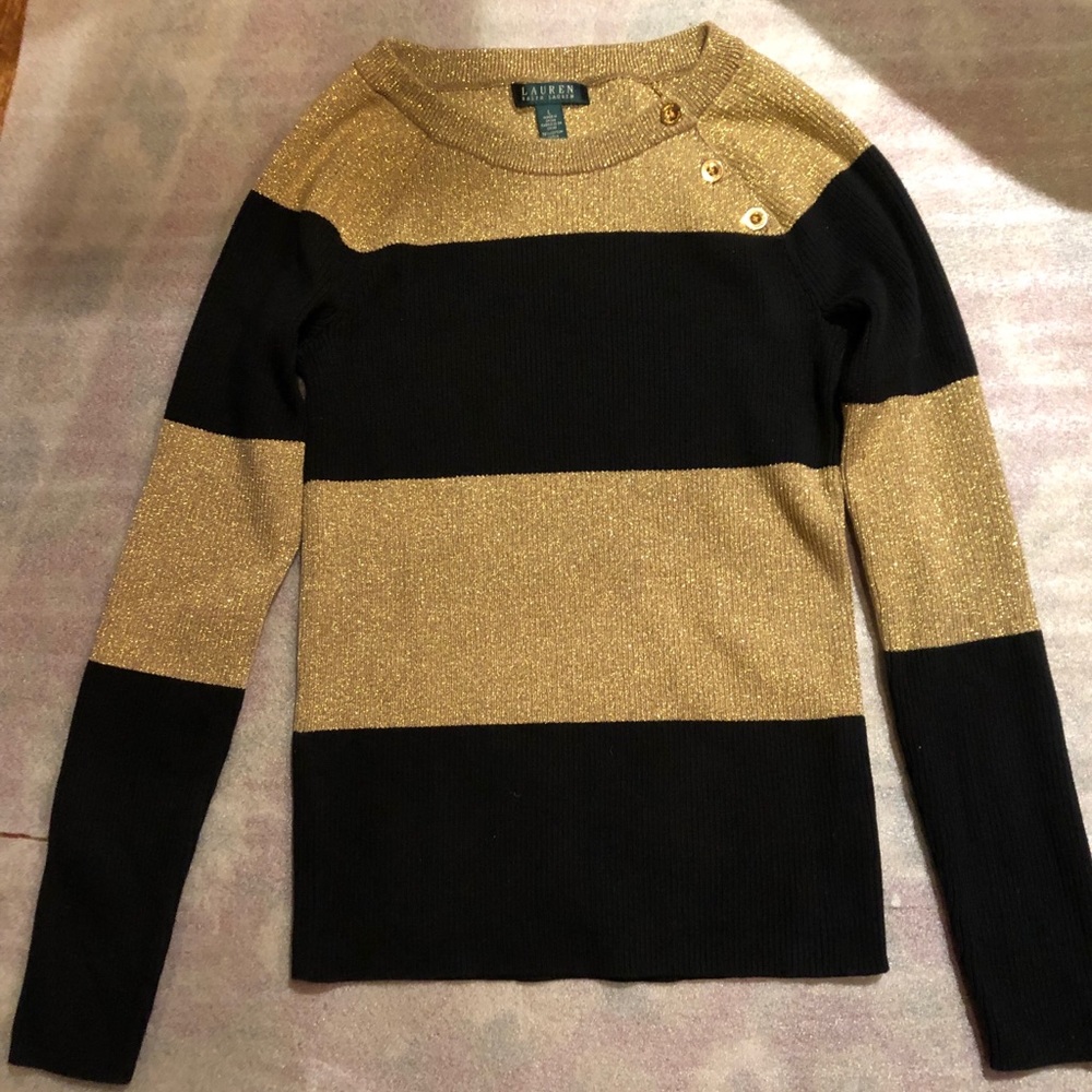 Ralph Lauren gold and black sweater